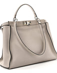 Vitello Seta Plexiglass Granite Large Peekaboo Iconic Satchel Polvere