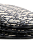 Oblique Saddle Pouch With Strap Navy Blue