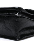 Crinkled Calfskin Matelasse Monogram Baby Niki Chain Satchel Black