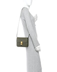Box Calfskin Teen Classic Box Flap Bag Dark Olive