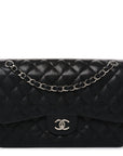 Caviar Quilted Jumbo Double Flap Black