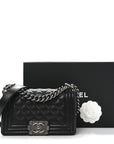 Caviar Quilted Small Boy Flap Black
