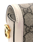 GG Supreme Monogram Textured Dollar Calfskin Web Mini Horsebit 1955 Shoulder Bag