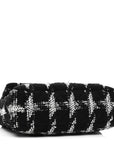 Tweed Quilted Large CHNL 19 Flap Black White