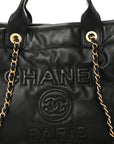 Calfskin Small Deauville Tote Black