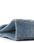 Denim Mixed Matelasse Triquilt Medium Monogram Envelope Satchel Blue