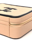 Caviar Quilted Medium CC Filigree Vanity Case Beige Black