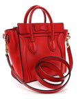 Drummed Calfskin Nano Luggage Vermillion