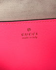 GG Supreme Monogram Textured Dollar Calfskin Web Ophidia Small Crossbody Bag Beige Ebony Fuchsia