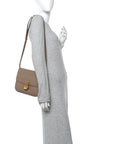 Liege Calfskin Medium Classic Box Flap Bag Taupe