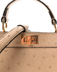 Ostrich Shiny Nappa Petite Peekaboo I SEE U Satchel Sasso