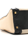 Canvas Smooth Calfskin Micro Tri-Color Luggage Natural Black Tan