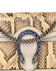 Snakeskin Azalea Calfskin Enamel Super Mini Dionysus Shoulder Bag New Rock White Electric Blue