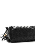 Calfskin Intrecciato Small Loop Top Handle Black