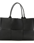 Grained Calfskin Maxi Intrecciato Arco Black