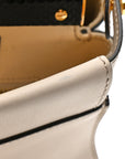 Vitello Seta Snakeskin Monster Eyes Medium Peekaboo Iconic Satchel Amido Sand Black