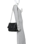 Grained Lambskin Monogram Large Niki Chain Satchel Black