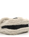 Sakai Be Green Calfskin Shearling Mini Dionysus Top Handle Bag Black