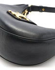 Smooth Calfskin Medium Strap Ava Triomphe Shoulder Bag Black