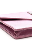 Metallic Calfskin Monogram Envelope Chain Wallet New Azalea