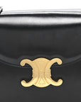 Shiny Calfskin Besace Clea Triomphe Black