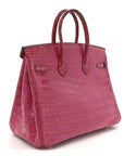 Shiny Niloticus Crocodile Birkin 25 Rose Scheherazade
