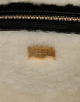 Lambskin Sheepskin Fur Large Baguette Black