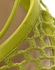 Mesh Nappa Stretch Ankle Tie Sandals 39 Kiwi