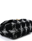 Tweed Quilted Medium CHNL 19 Flap Black White