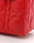 Lambskin Cannage Small My ABCD1OR Lady D1OR Red