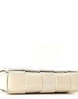 Patent Maxi Intrecciato Cassette Crossbody Bag White