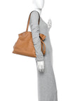 Calfskin Large Flamenco Knot Bag Warm Desert