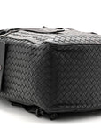 Calfskin Intrecciato Sassolungo Backpack Black Multicolor