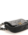 Goatskin Quilted CHNL 19 Waist Bag Black