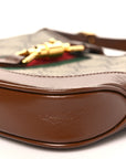 GG Supreme Monogram Azalea Calfskin Web Mini Jackie 1961 Hobo Beige Ebony Brown Sugar