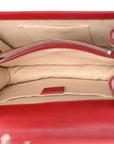Dollar Calfskin Crystal Web Medium Dionysus Bamboo Top Handle Bag Hibiscus Red Black Diamond