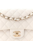 Caviar Quilted Small Double Flap White
