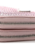 Satin Crystal Mini Triangle Crossbody Pouch Alabastro