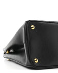 Saffiano Lux Medium Galleria Double Zip Black Black