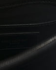 Sheepskin Matelasse Chevron Monogram Medium College Bag Black