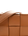 Lambskin Maxi Intrecciato Cassette Crossbody Bag Caramel