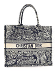 Canvas Embroidered Large D1ORiviera Toile De Jouy Reverse Book Tote Blue