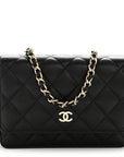 Caviar Quilted Mini Wallet On Chain WOC Black