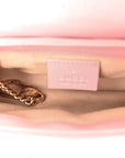 Azalea Calfskin Enamel Matelasse Diagonal Super Mini Torchon GG Marmont Shoulder Bag New Cherry Red Wild Rose