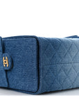 Washed Denim Quilted Small CHNL 25 Handbag Blue