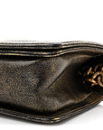 Cracked Metallic Calfskin Quilted Medium Boy Flap Gold