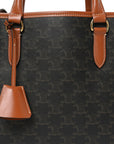 Triomphe Canvas Calfskin Mini Horizontal Cabas Tan