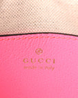 GG Supreme Monogram Textured Dollar Calfskin Web Ophidia Small Crossbody Bag Beige Ebony Fuchsia