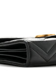 Calfskin Matelasse GG Marmont Chain Wallet Black