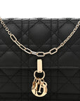 Lambskin Cannage Chain My D1OR Daily Chain Pouch Black